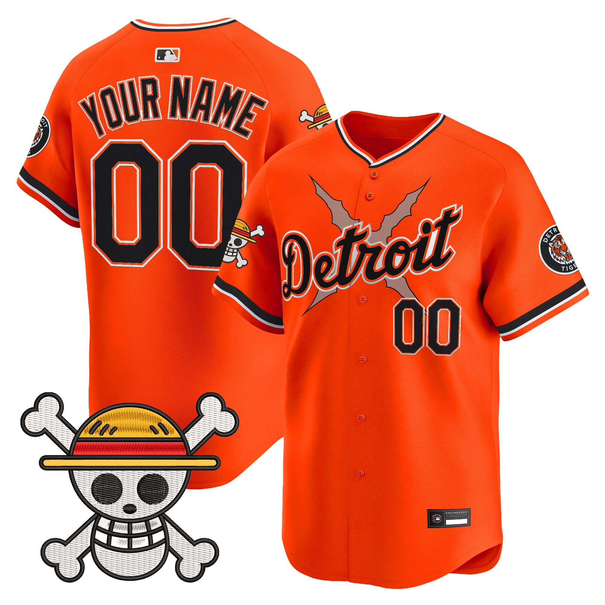 Detroit Tigers x One Piece Vapor Premier Limited Custom Jersey - Stitched - Image 3