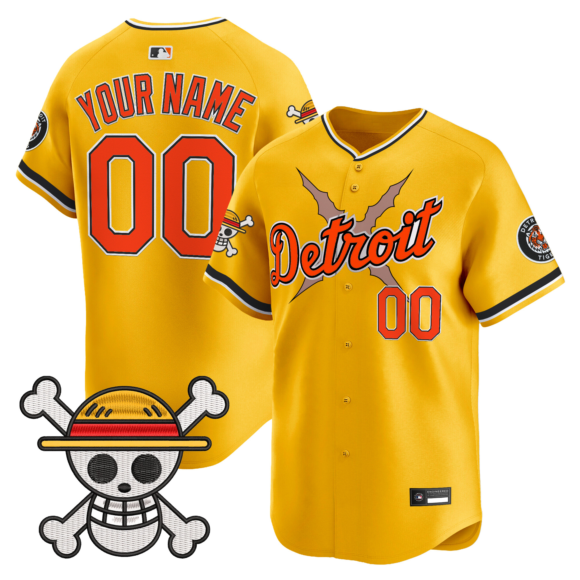 Detroit Tigers x One Piece Vapor Premier Limited Custom Jersey - Stitched - Image 5