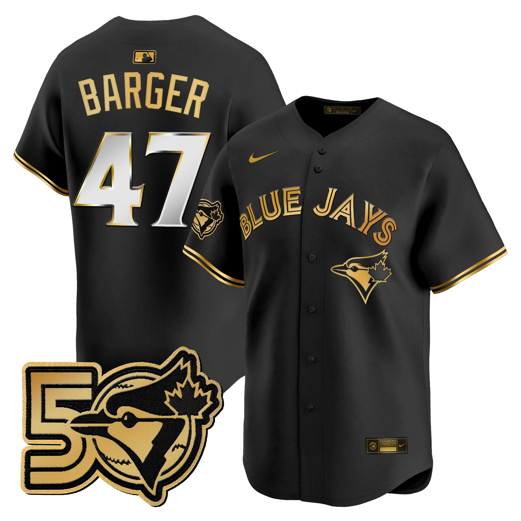 Men's Toronto Blue Jays 50 Seasons Patch Vapor Premier Limited Jersey - All Stitched - Image 10