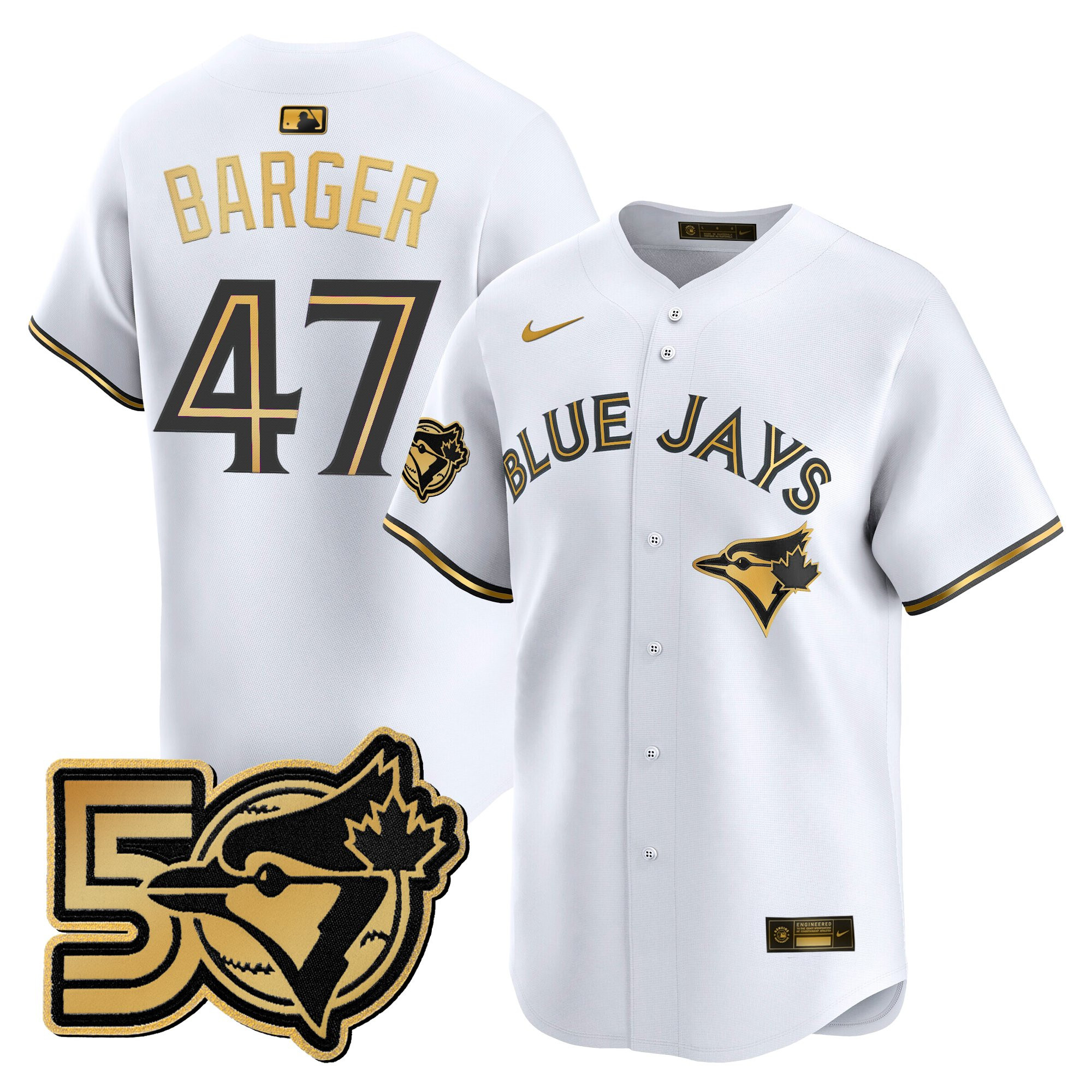 Men's Toronto Blue Jays 50 Seasons Patch Vapor Premier Limited Jersey - All Stitched - Image 20