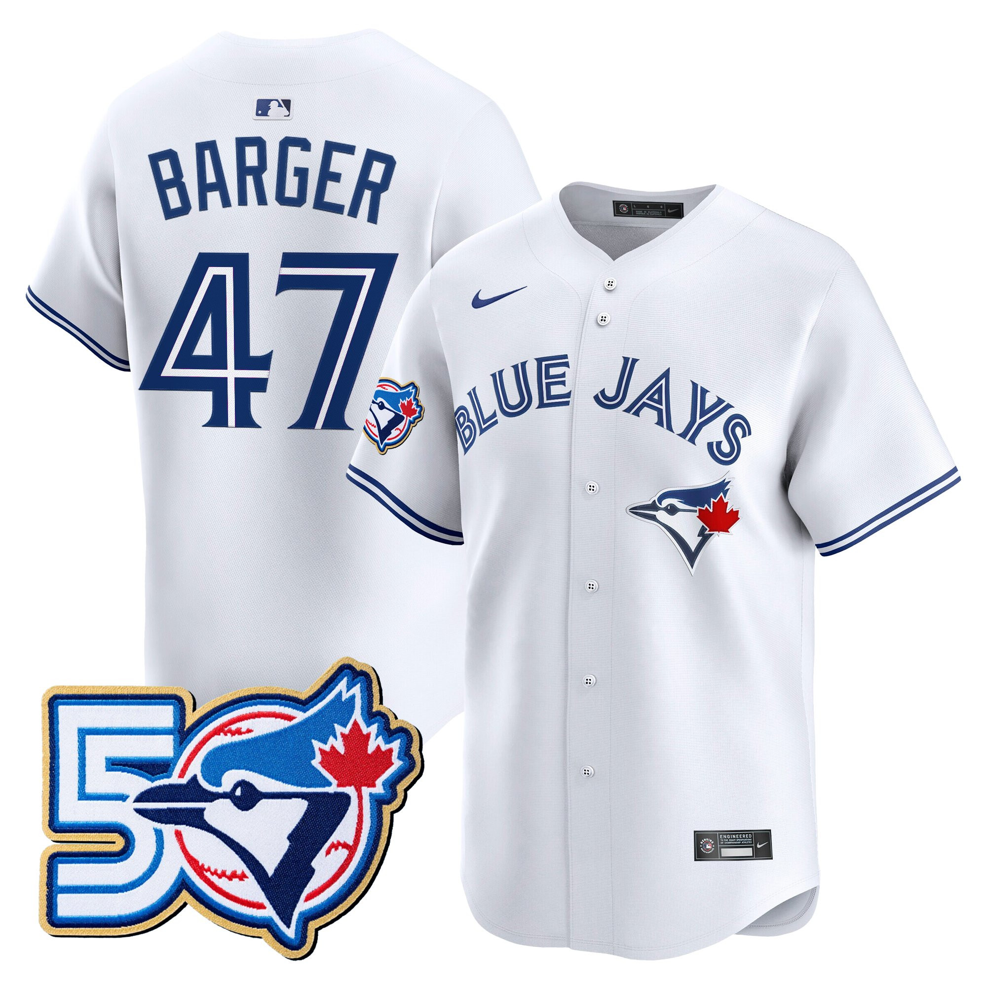 Men's Toronto Blue Jays 50 Seasons Patch Vapor Premier Limited Jersey - All Stitched - Image 60
