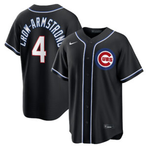 Pete Crow-Armstrong Chicago Cubs Black Out Jersey - All Stitched