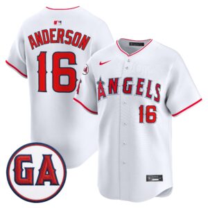Men's Los Angeles Angels 'Garret Anderson Tribute Patch' Vapor Premier Limited Jersey - All Stitched