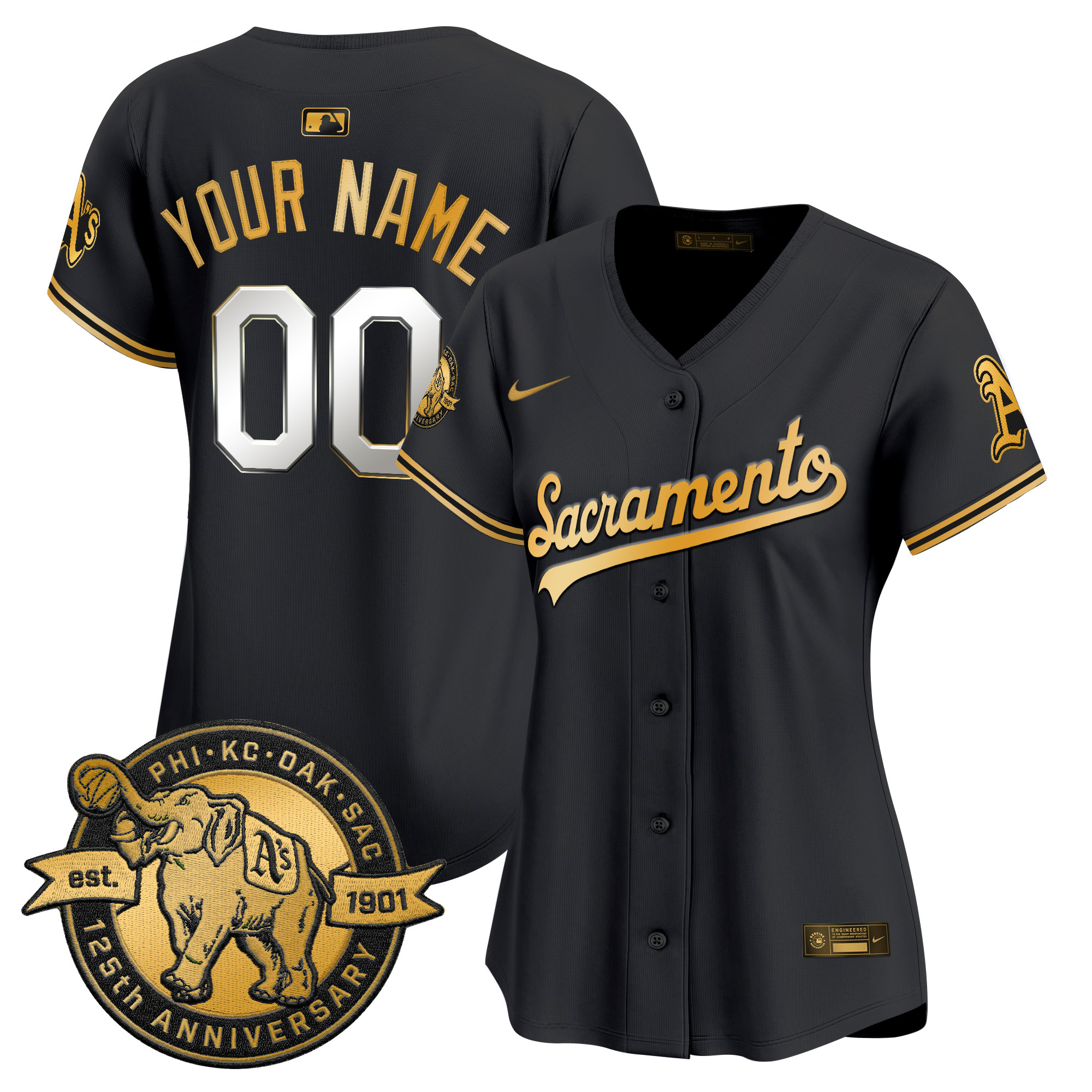 Athletics 'Sacramento Edition' Vapor Premier Limited Custom Jersey - 125th Anniversary Patch - All Stitched - Image 10
