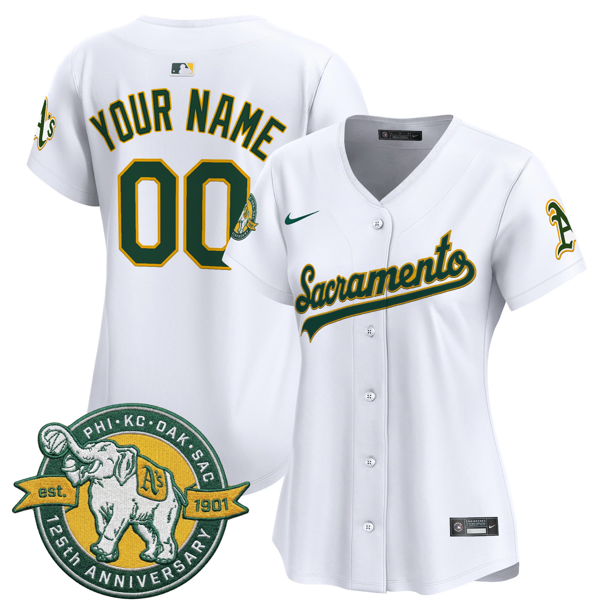 Athletics 'Sacramento Edition' Vapor Premier Limited Custom Jersey - 125th Anniversary Patch - All Stitched - Image 8
