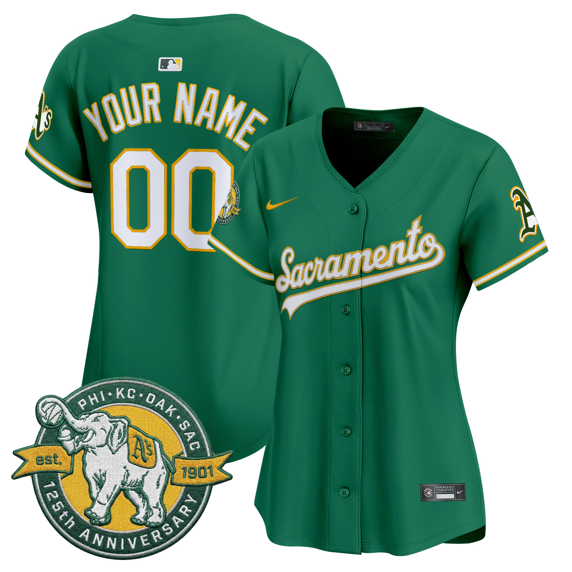 Athletics 'Sacramento Edition' Vapor Premier Limited Custom Jersey - 125th Anniversary Patch - All Stitched - Image 7