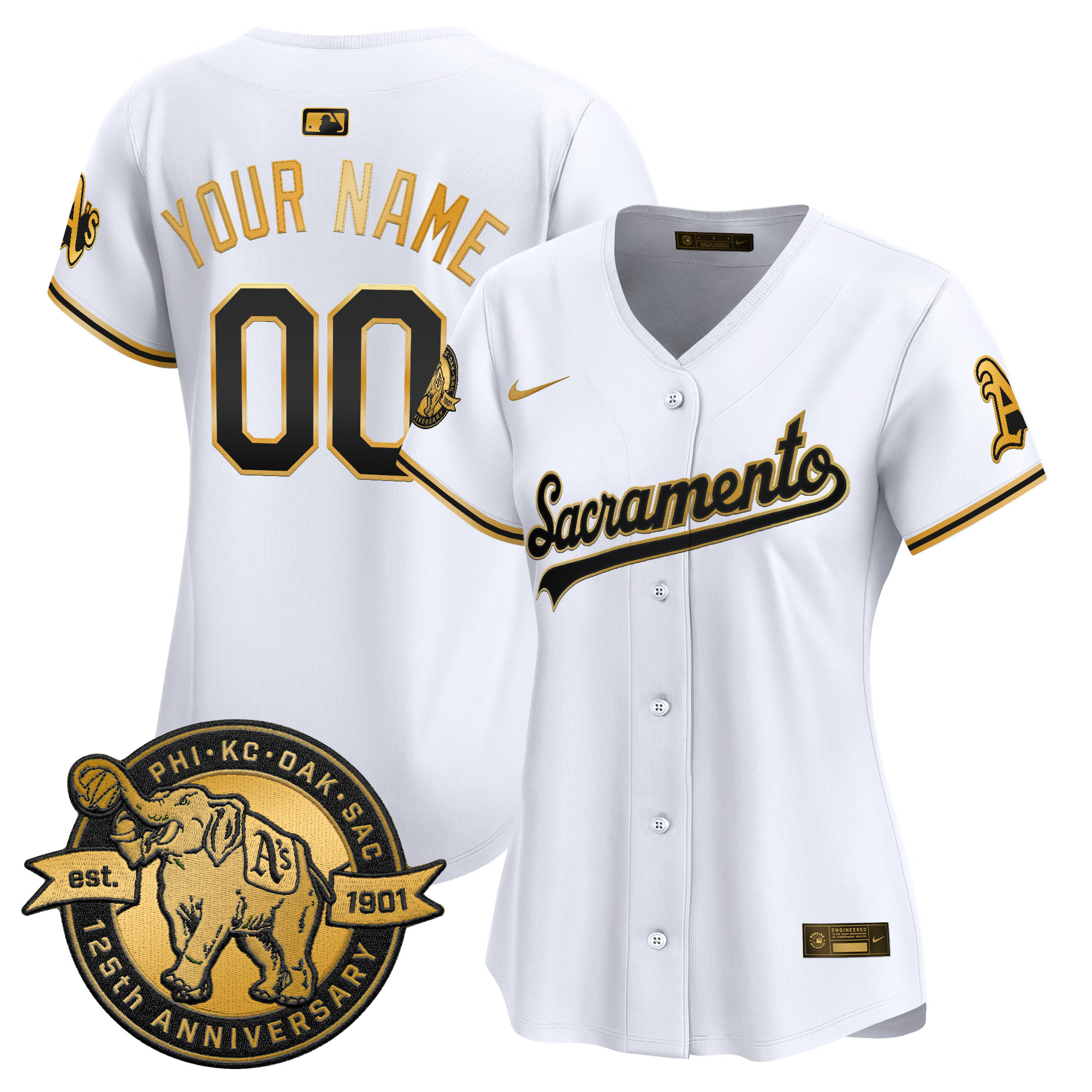 Athletics 'Sacramento Edition' Vapor Premier Limited Custom Jersey - 125th Anniversary Patch - All Stitched - Image 9
