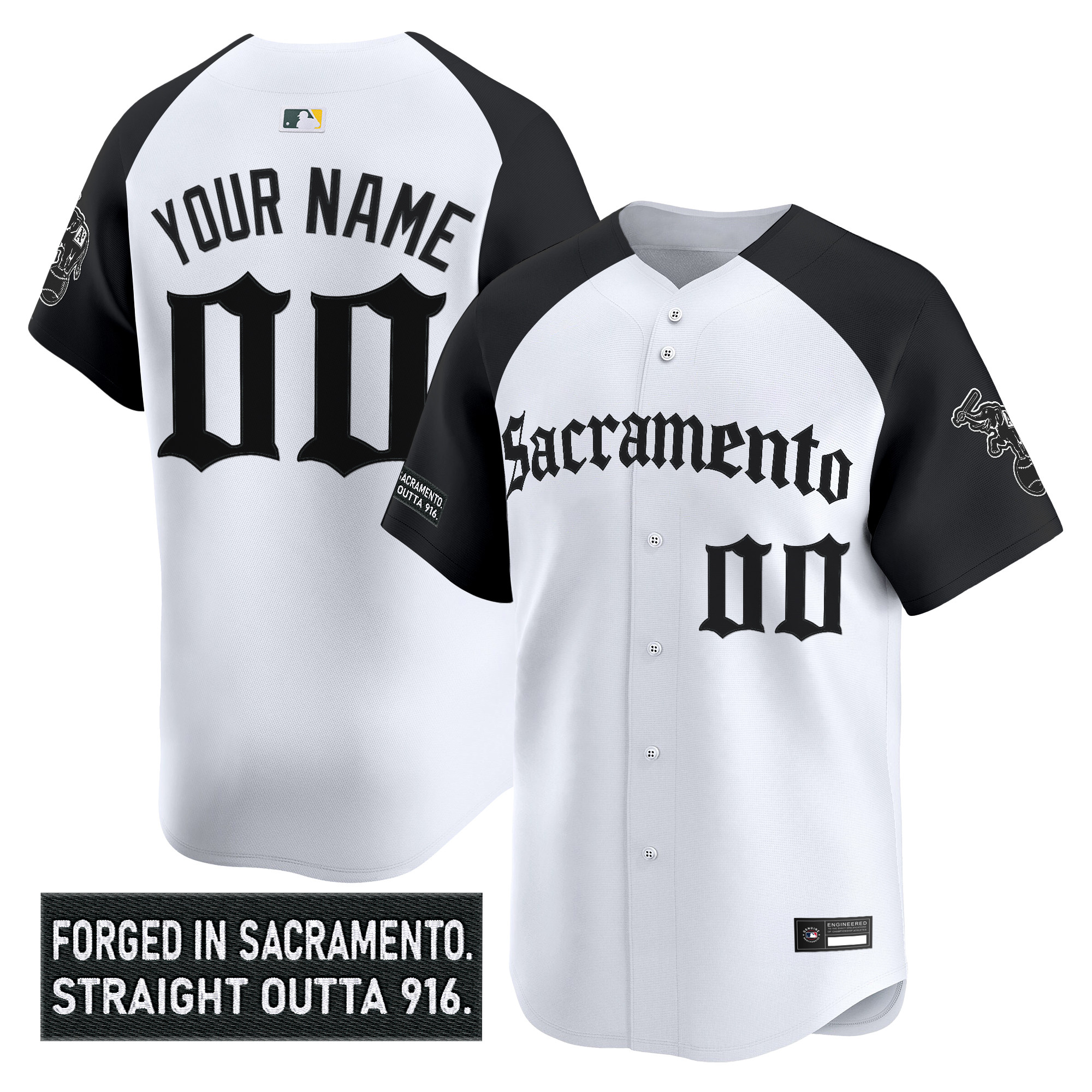 Athletics 'Sacramento Gothic Edition' Vapor Premier Limited Custom Jersey - All Stitched - Image 3