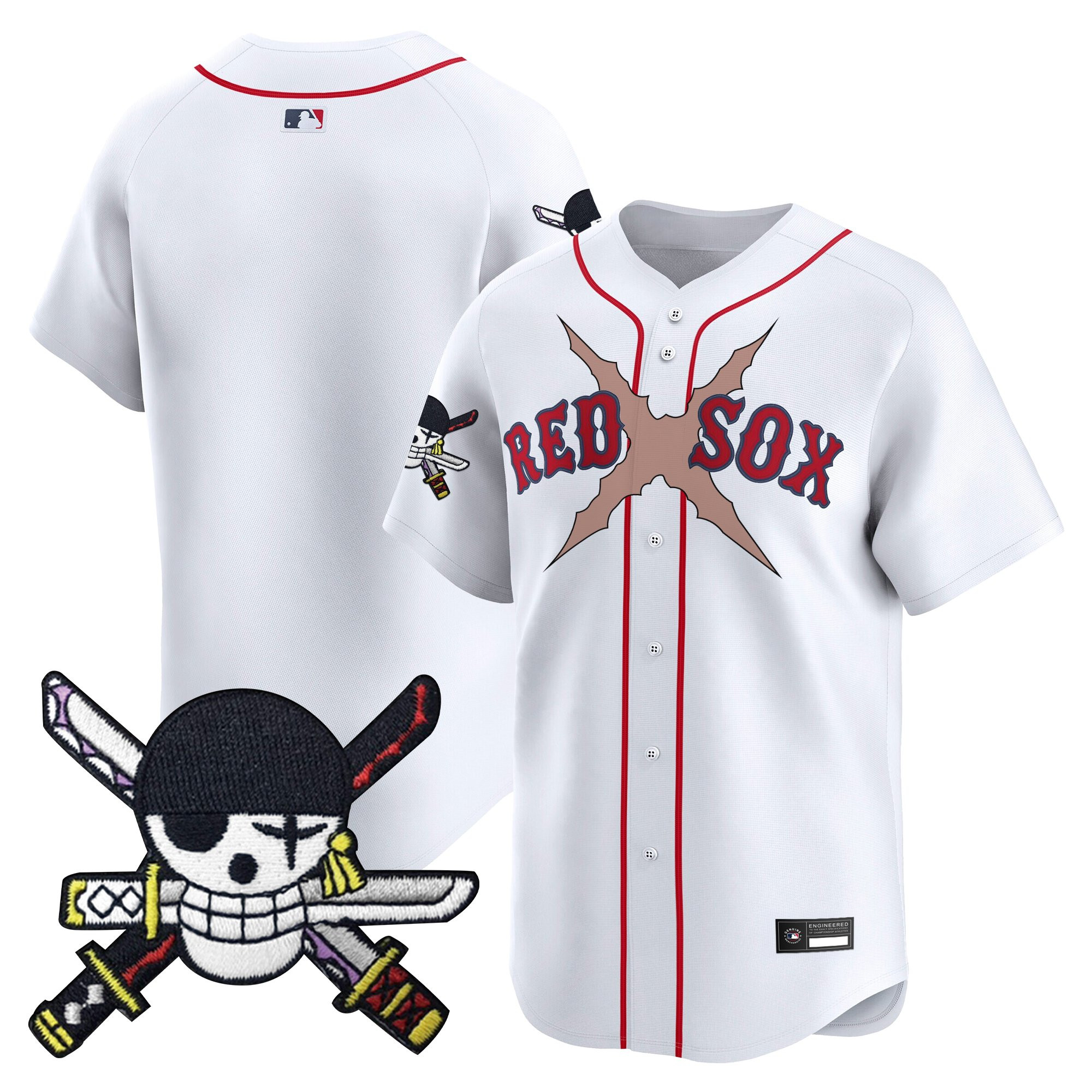 Men's Boston Red Sox x One Piece Zoro Patch Vapor Premier Limited Jersey - Stitched - Image 18
