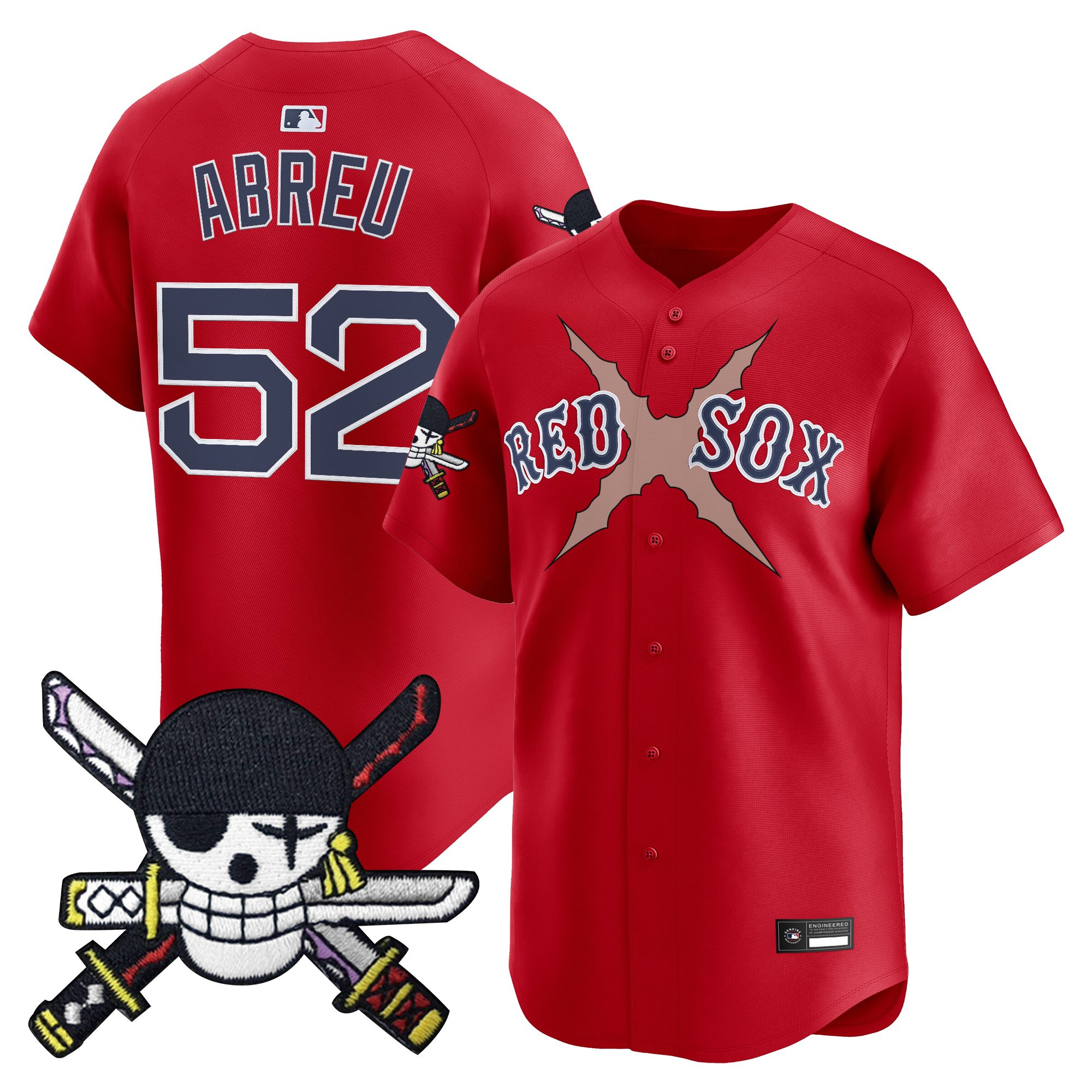 Men's Boston Red Sox x One Piece Zoro Patch Vapor Premier Limited Jersey - Stitched - Image 23