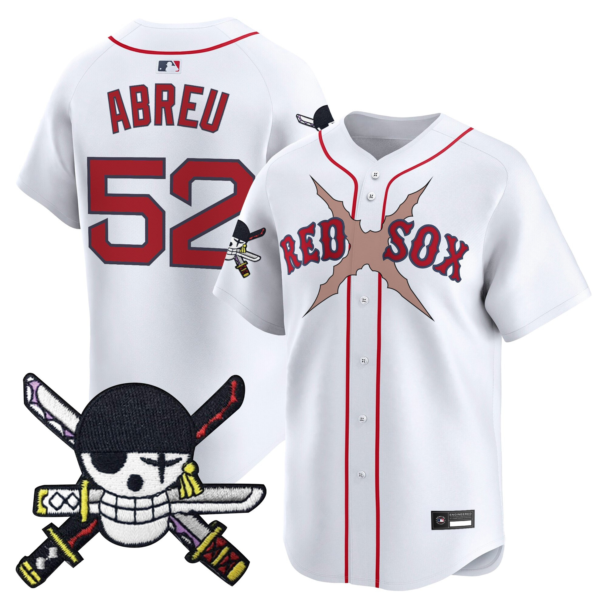 Men's Boston Red Sox x One Piece Zoro Patch Vapor Premier Limited Jersey - Stitched - Image 14