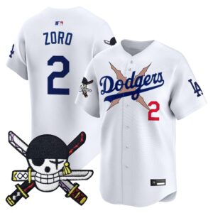 Men's Los Angeles Dodgers x One Piece Zoro Patch Vapor Premier Limited Jersey - Stitched