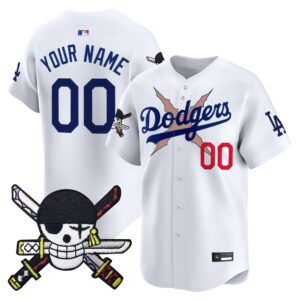 Los Angeles Dodgers x One Piece Zoro Patch Vapor Premier Limited Custom Jersey - Stitched