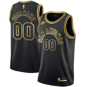 San Antonio Spurs Gold Custom Jersey - All Stitched