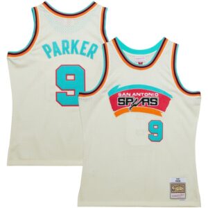 Tony Parker San Antonio Spurs Cream Jersey - All Stitched