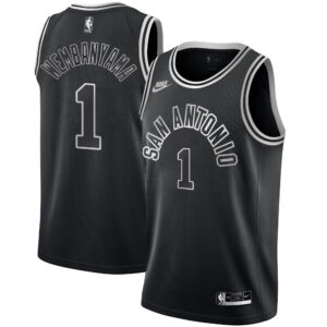 Wembanyama San Antonio Spurs Black Silver Jersey - All Stitched