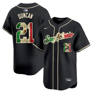 DUNCAN #21 San Antonio Spurs Baseball Black Jersey - All Stitched