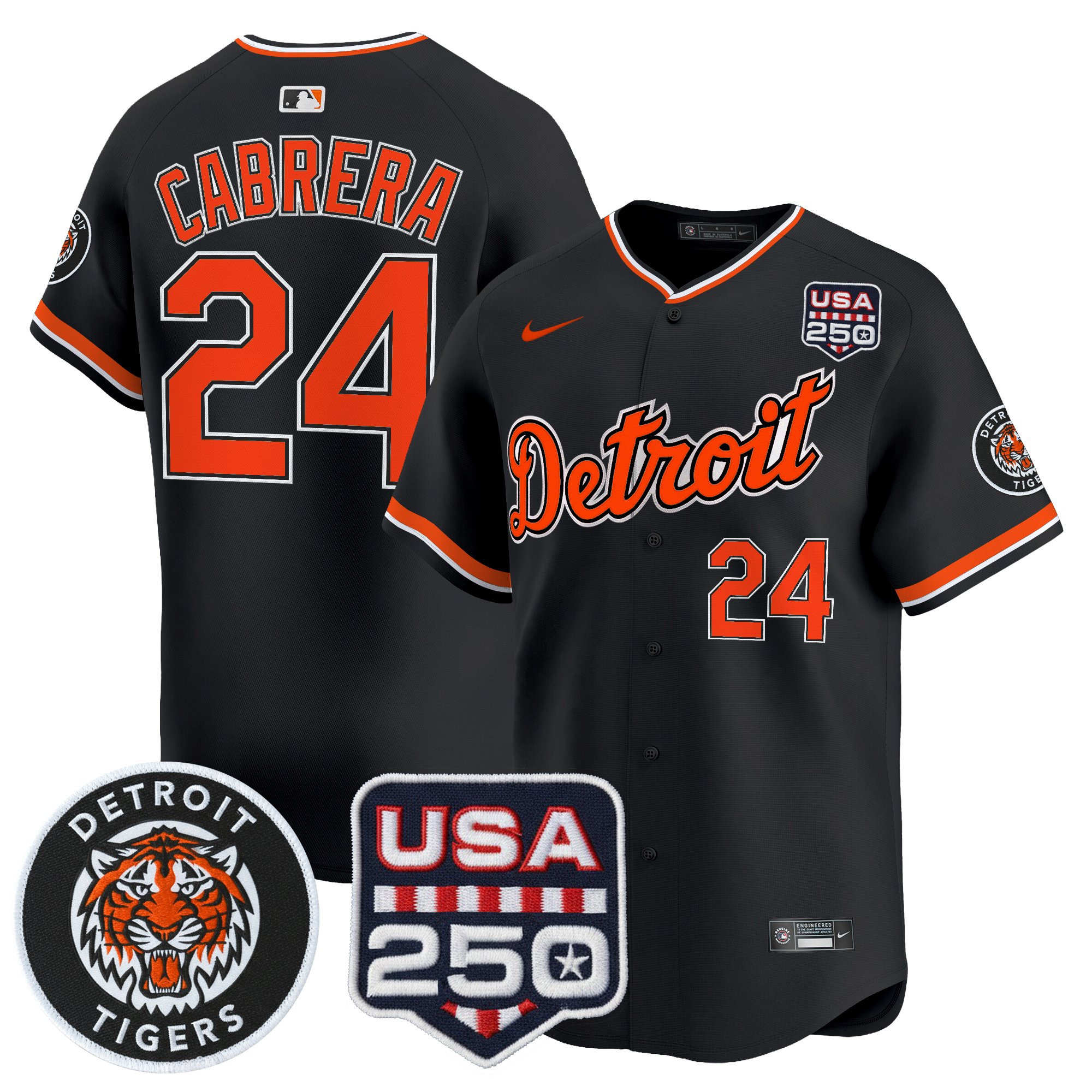 Youth's Detroit Tigers 2026 Alternate Vapor Premier Limited Jersey - 250America Patch - All Stitched - Image 26