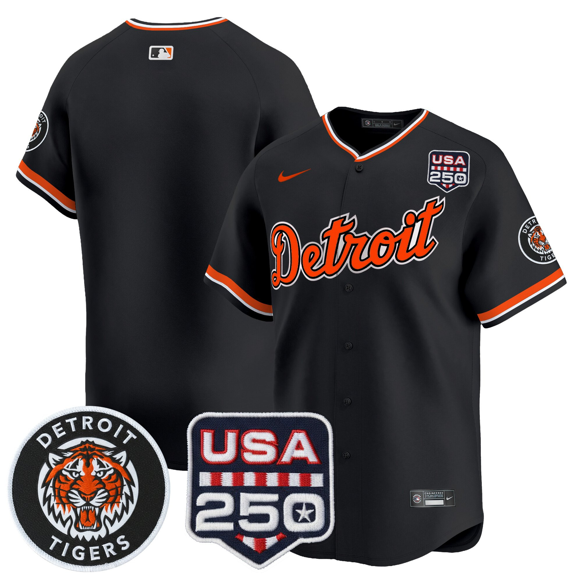 Youth's Detroit Tigers 2026 Alternate Vapor Premier Limited Jersey - 250America Patch - All Stitched - Image 32