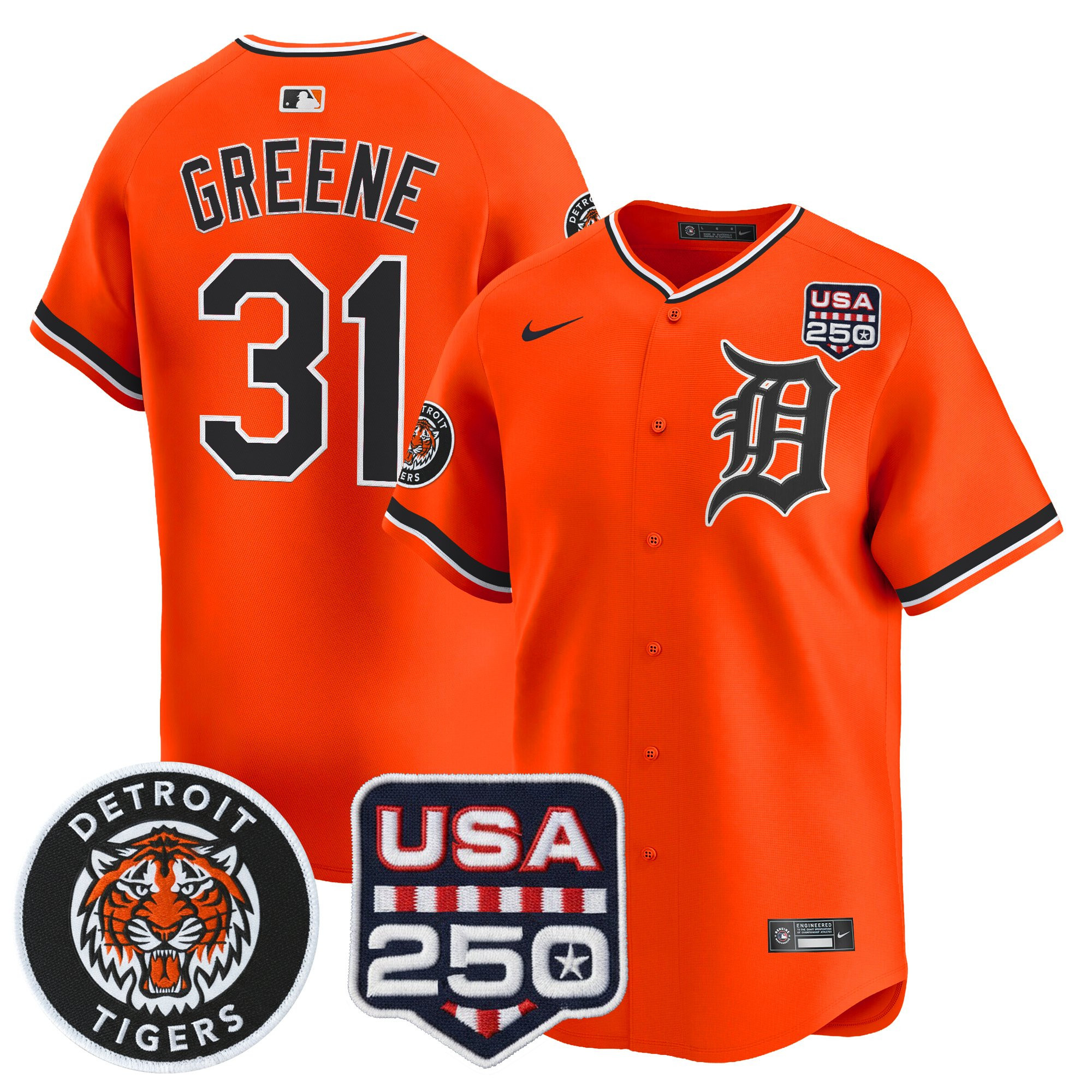 Youth's Detroit Tigers 2026 Alternate Vapor Premier Limited Jersey - 250America Patch - All Stitched - Image 8