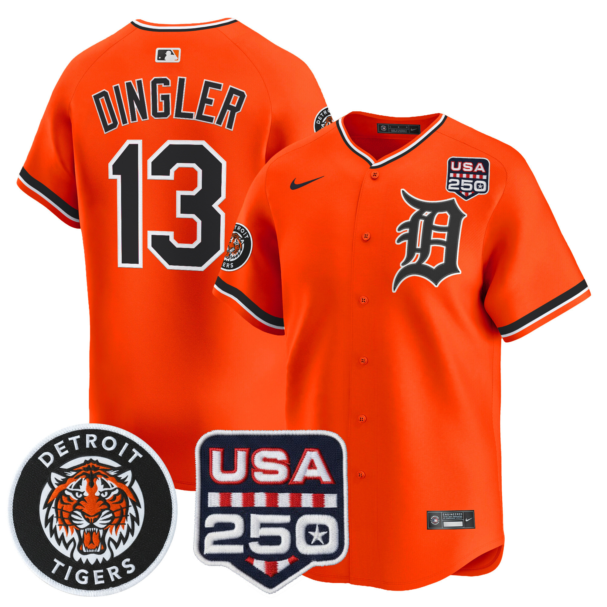 Youth's Detroit Tigers 2026 Alternate Vapor Premier Limited Jersey - 250America Patch - All Stitched - Image 15