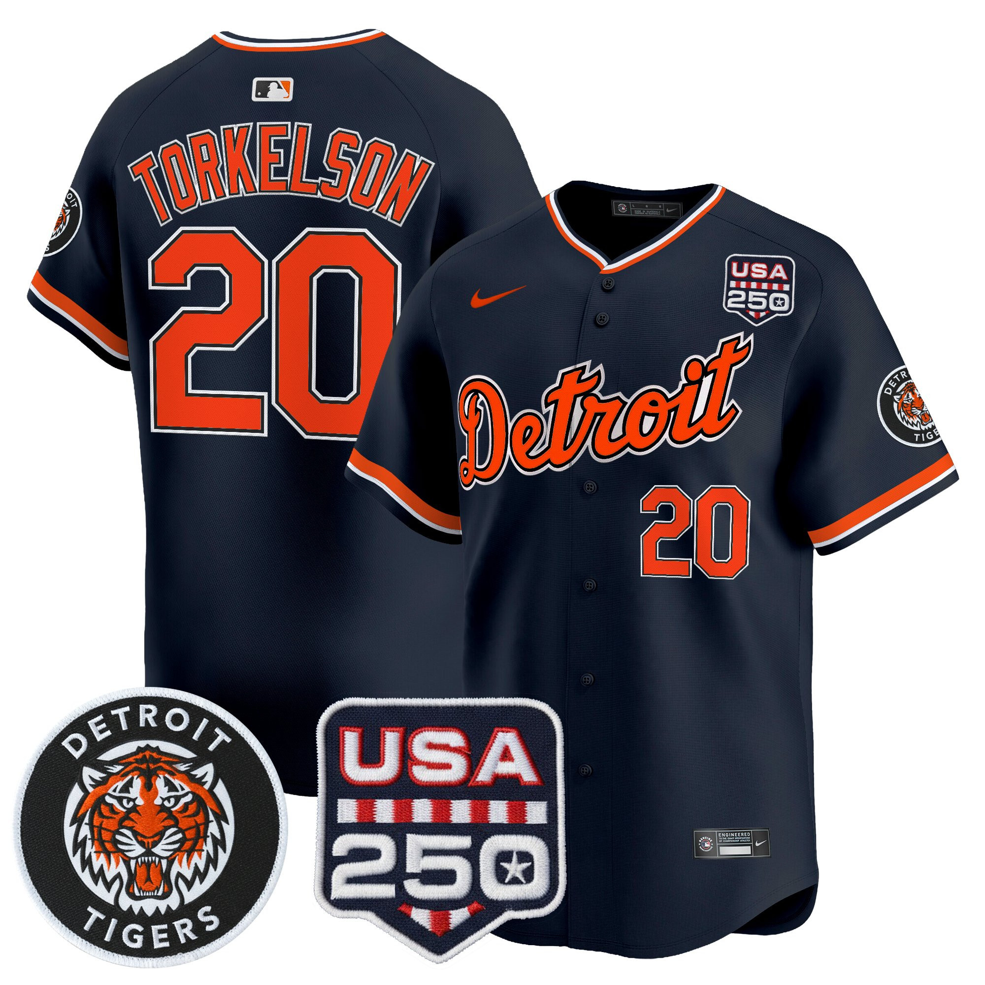 Youth's Detroit Tigers 2026 Alternate Vapor Premier Limited Jersey - 250America Patch - All Stitched - Image 39