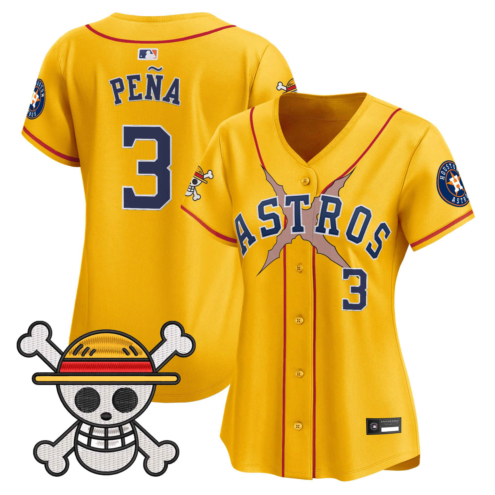 Women's Houston Astros x One Piece Vapor Premier Limited Jersey - Stitched - Image 39