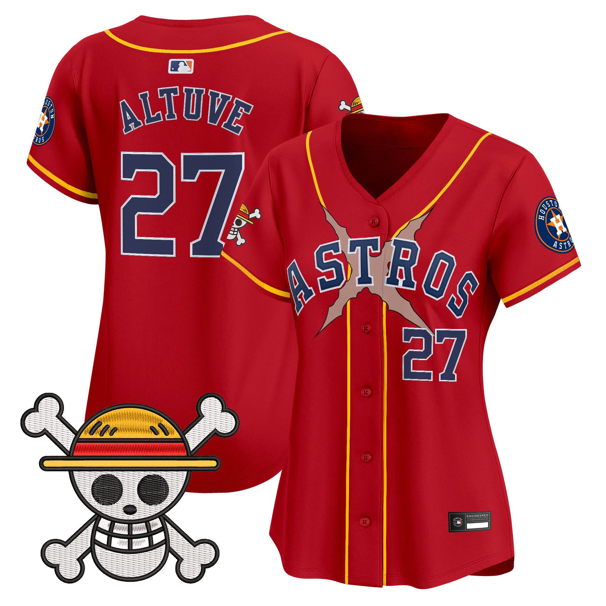 Women's Houston Astros x One Piece Vapor Premier Limited Jersey - Stitched - Image 5