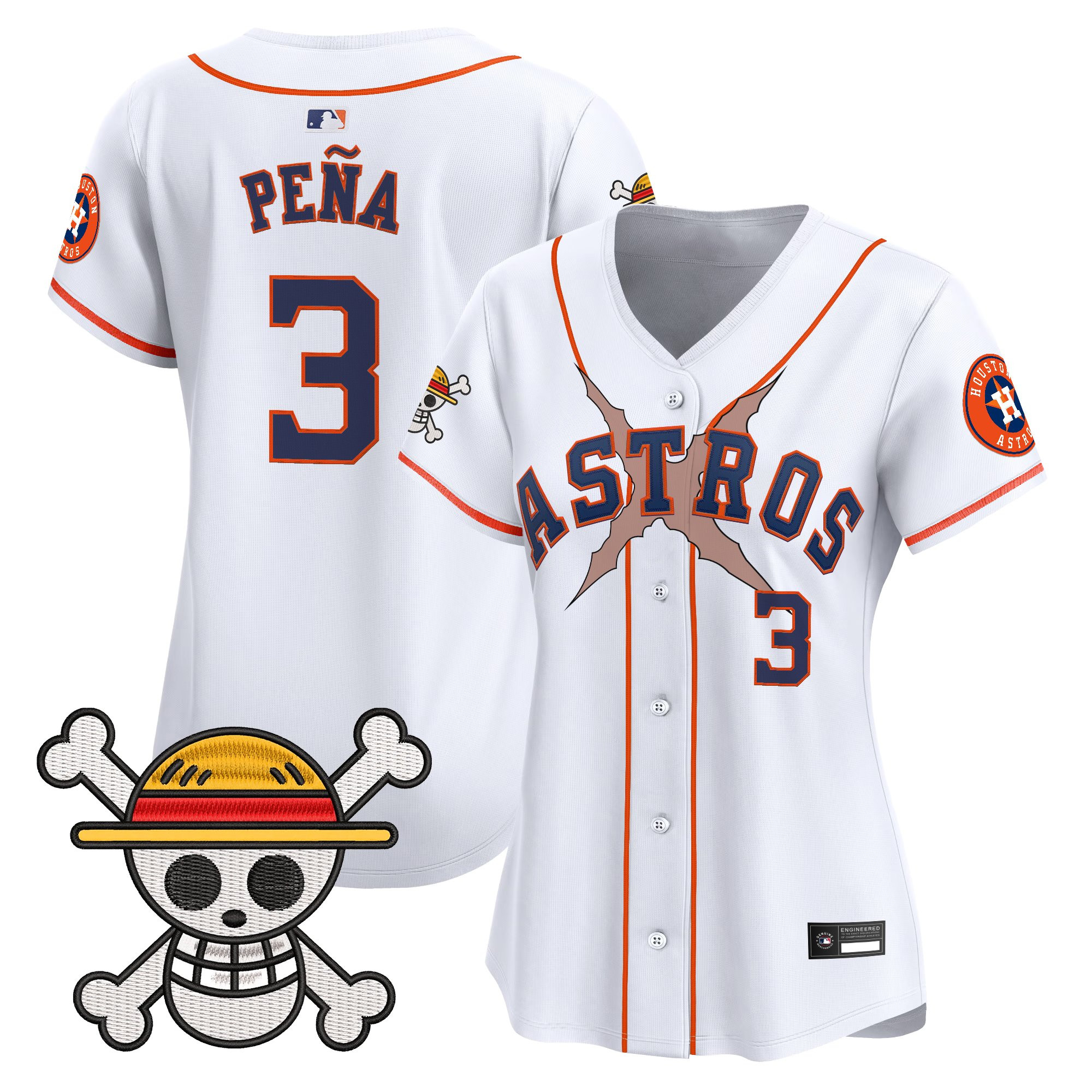 Women's Houston Astros x One Piece Vapor Premier Limited Jersey - Stitched - Image 17