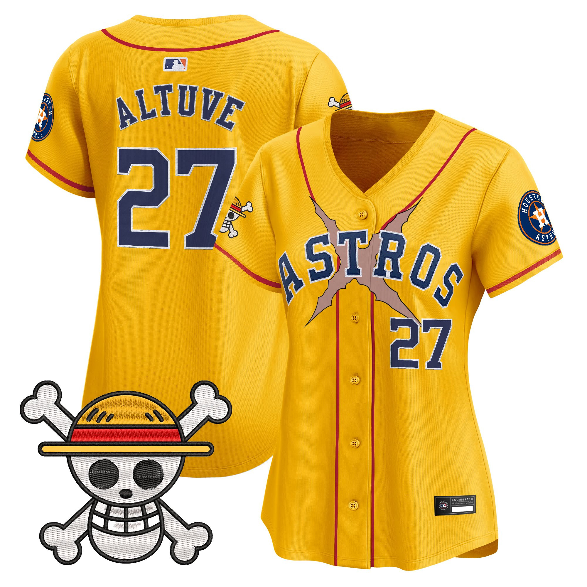 Women's Houston Astros x One Piece Vapor Premier Limited Jersey - Stitched - Image 38