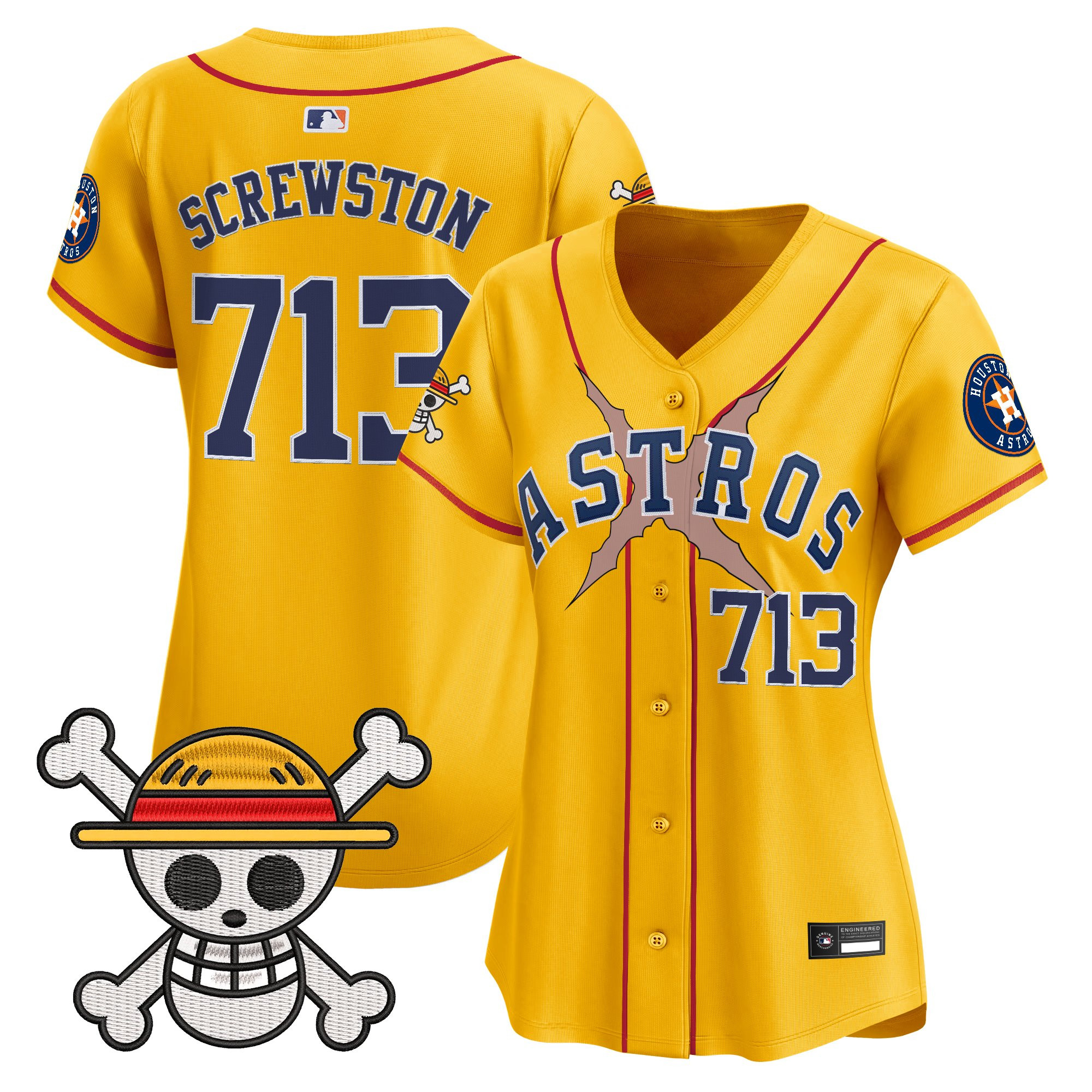 Women's Houston Astros x One Piece Vapor Premier Limited Jersey - Stitched - Image 42