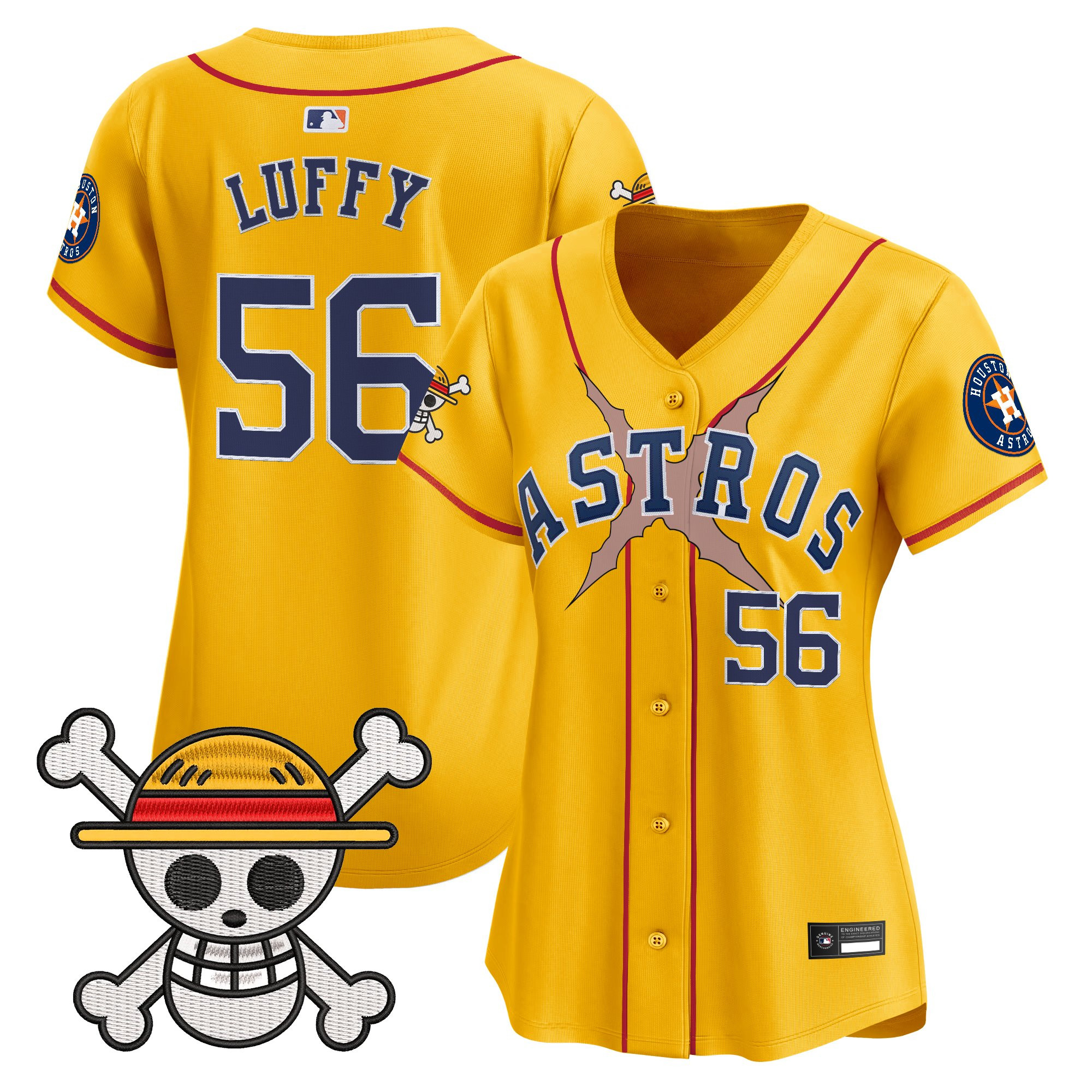 Women's Houston Astros x One Piece Vapor Premier Limited Jersey - Stitched - Image 34