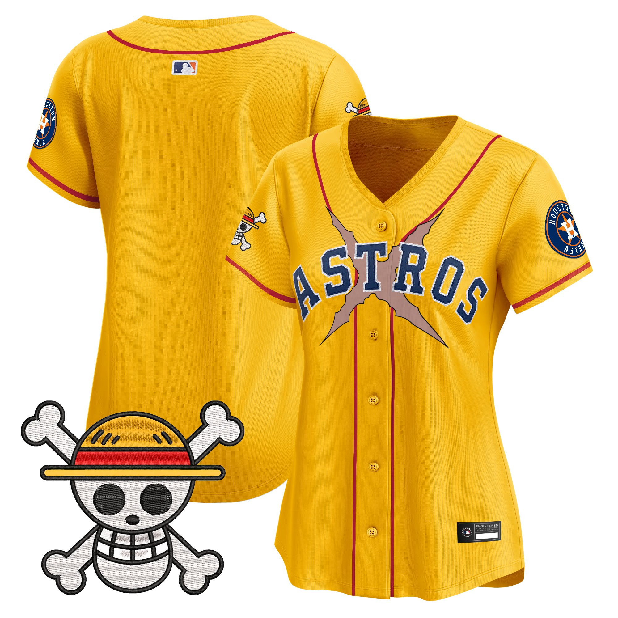 Women's Houston Astros x One Piece Vapor Premier Limited Jersey - Stitched - Image 44