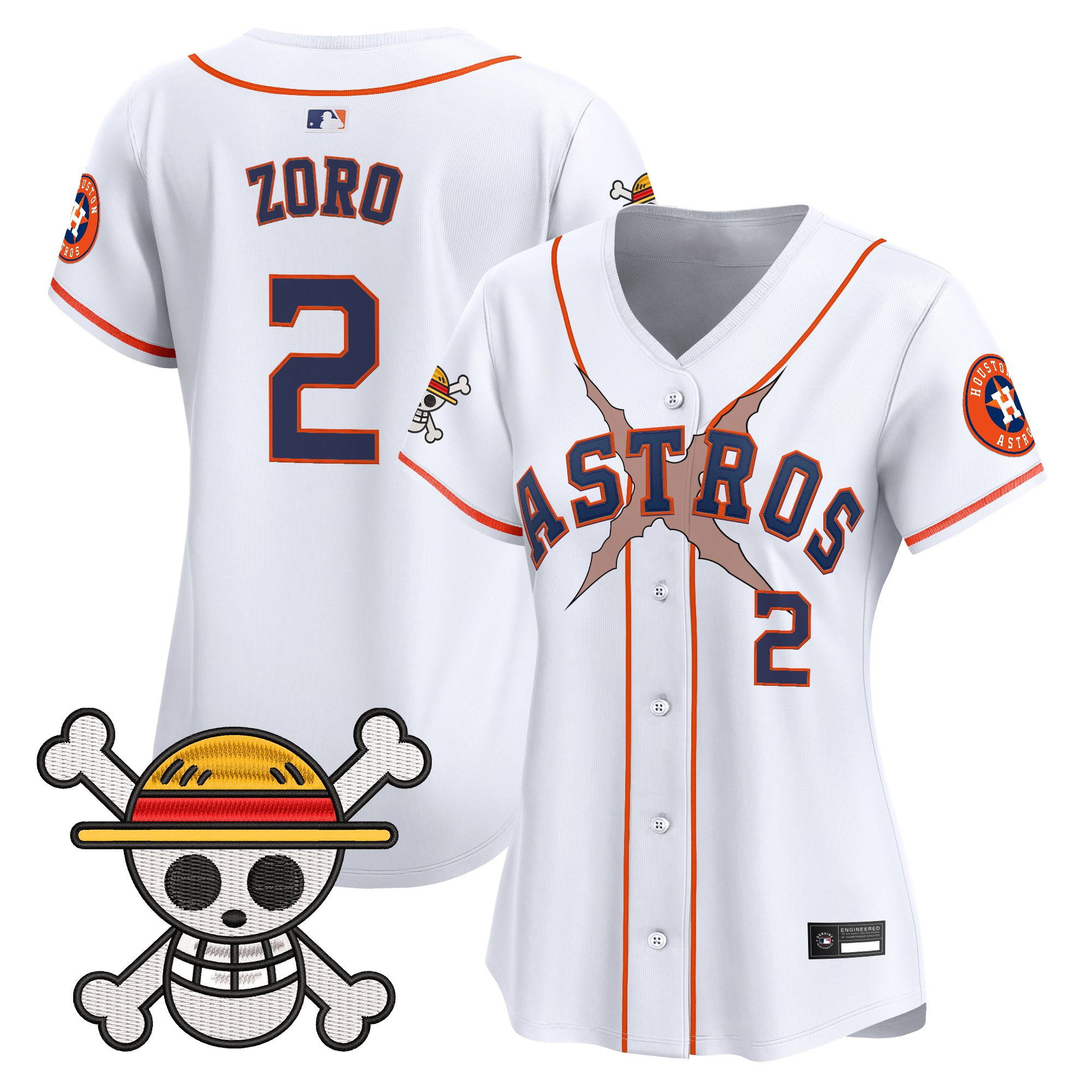Women's Houston Astros x One Piece Vapor Premier Limited Jersey - Stitched - Image 13