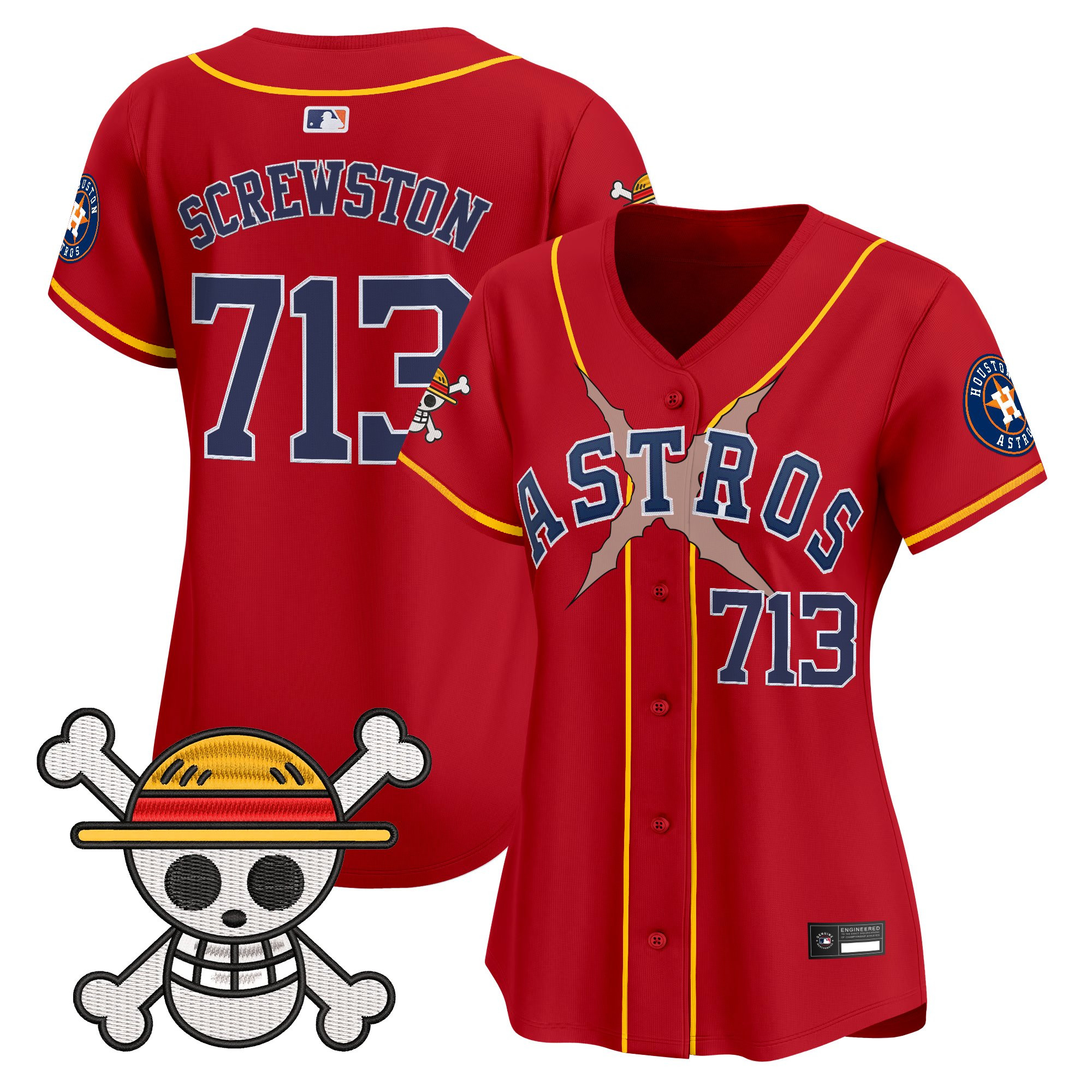 Women's Houston Astros x One Piece Vapor Premier Limited Jersey - Stitched - Image 9