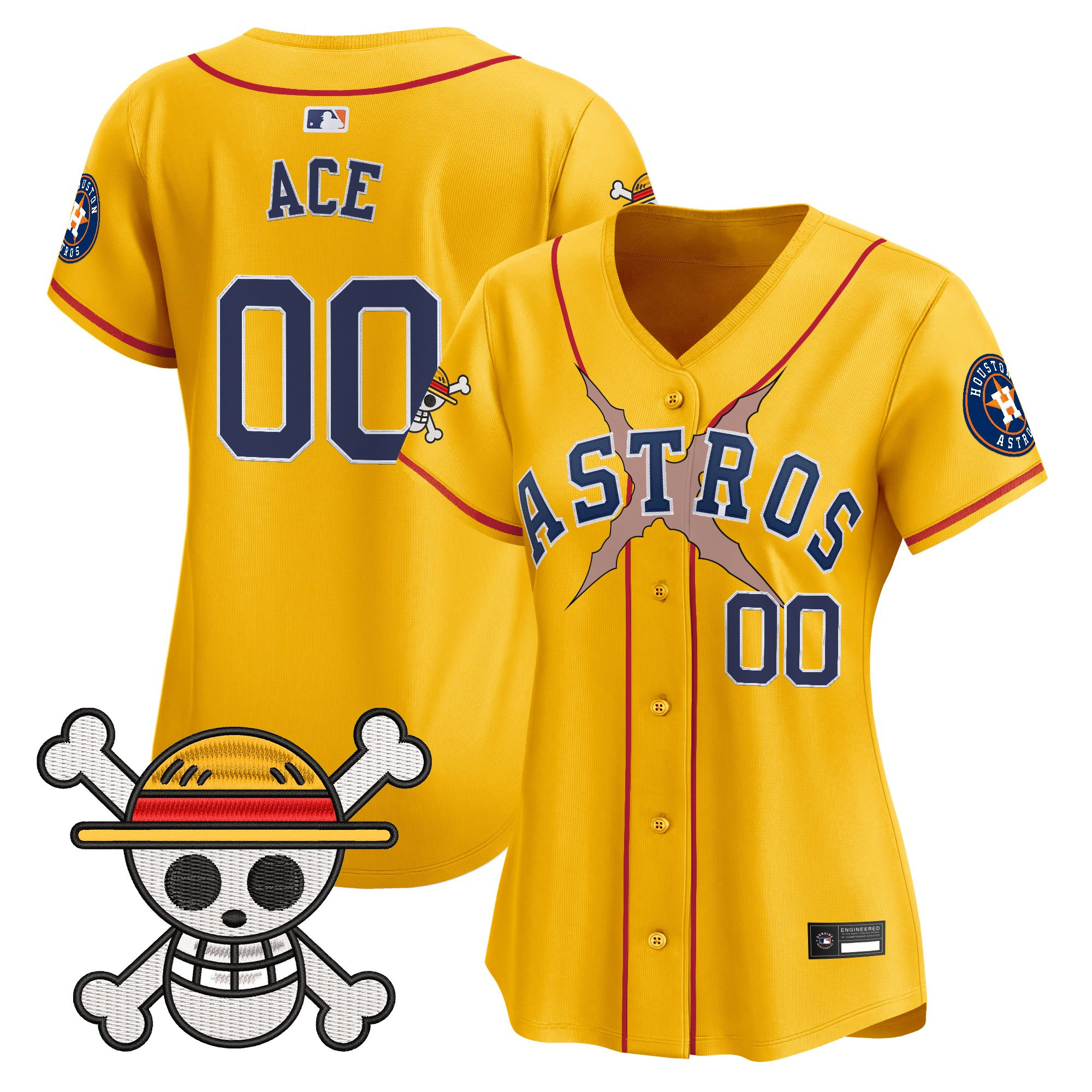 Women's Houston Astros x One Piece Vapor Premier Limited Jersey - Stitched - Image 37