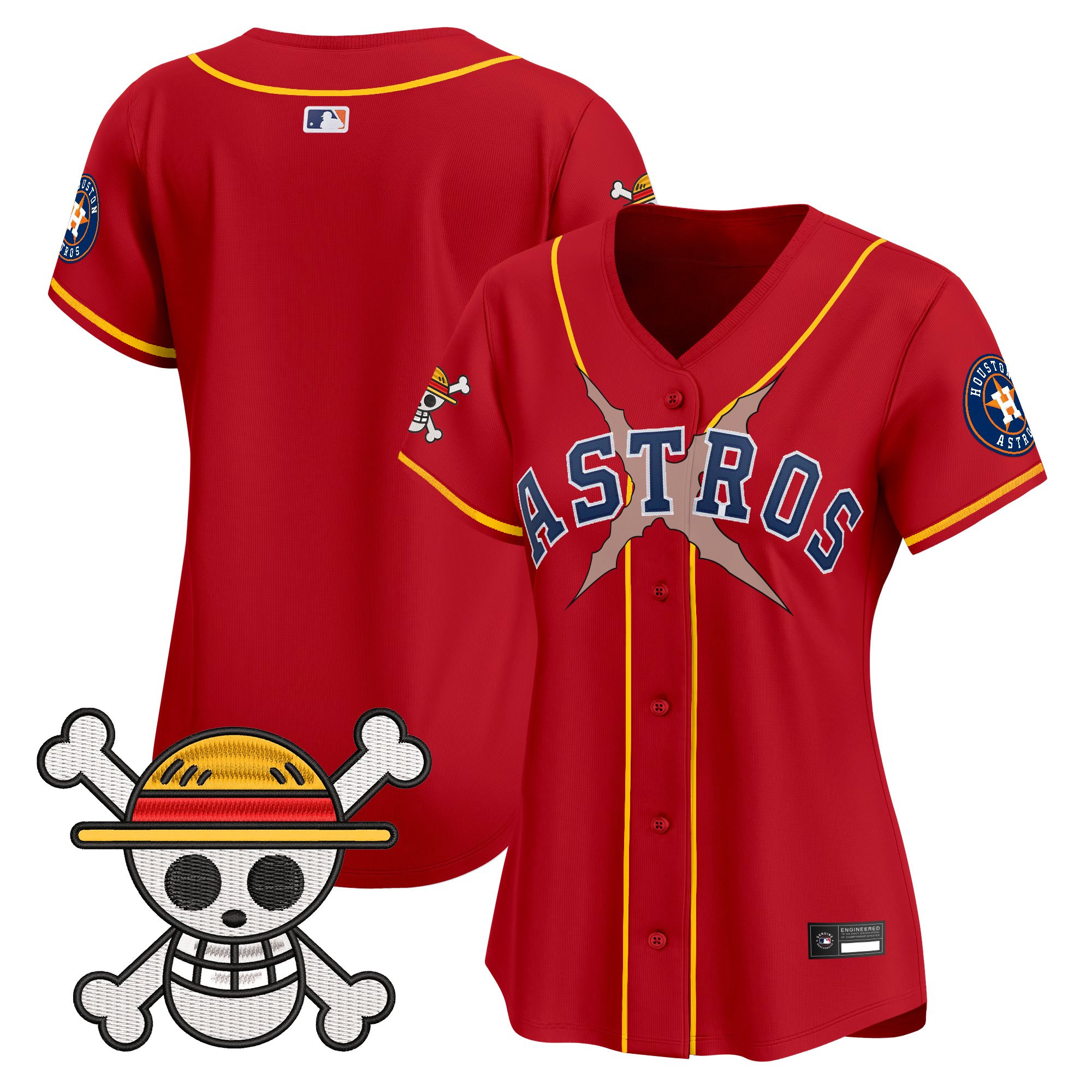 Women's Houston Astros x One Piece Vapor Premier Limited Jersey - Stitched - Image 11