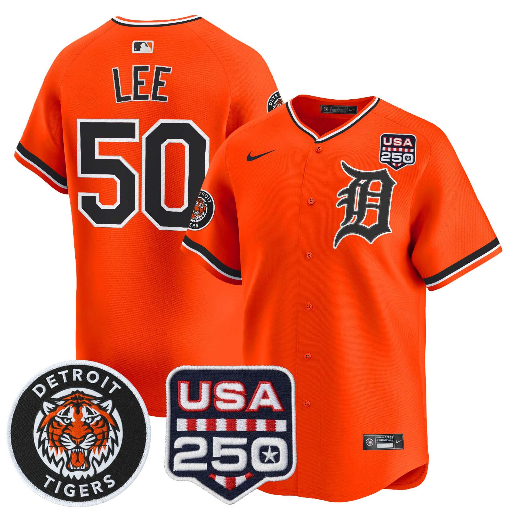 Youth's Detroit Tigers 2026 Alternate Vapor Premier Limited Jersey - 250America Patch - All Stitched - Image 16
