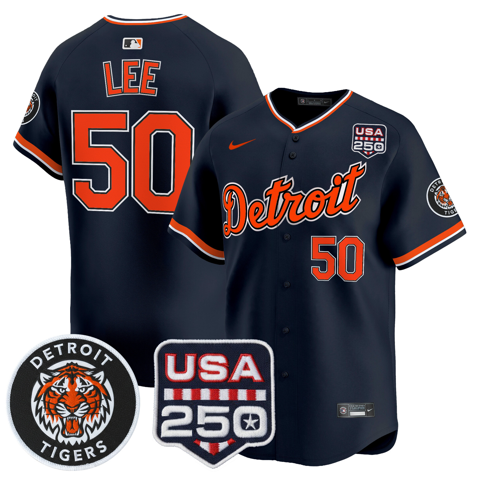 Youth's Detroit Tigers 2026 Alternate Vapor Premier Limited Jersey - 250America Patch - All Stitched - Image 46