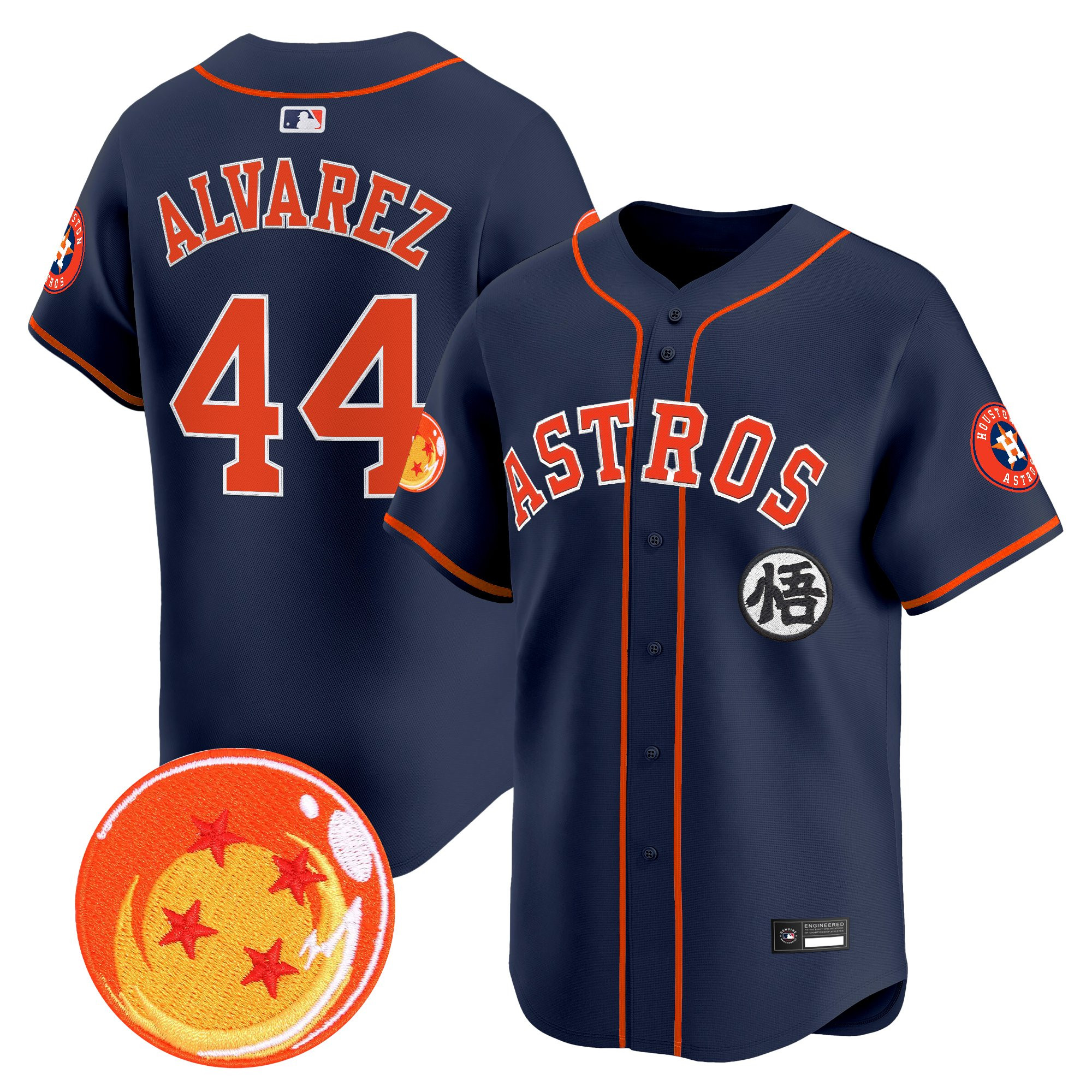 Men's Houston Astros x Dragon Ball Vapor Premier Limited Jersey - All Stitched - Image 40