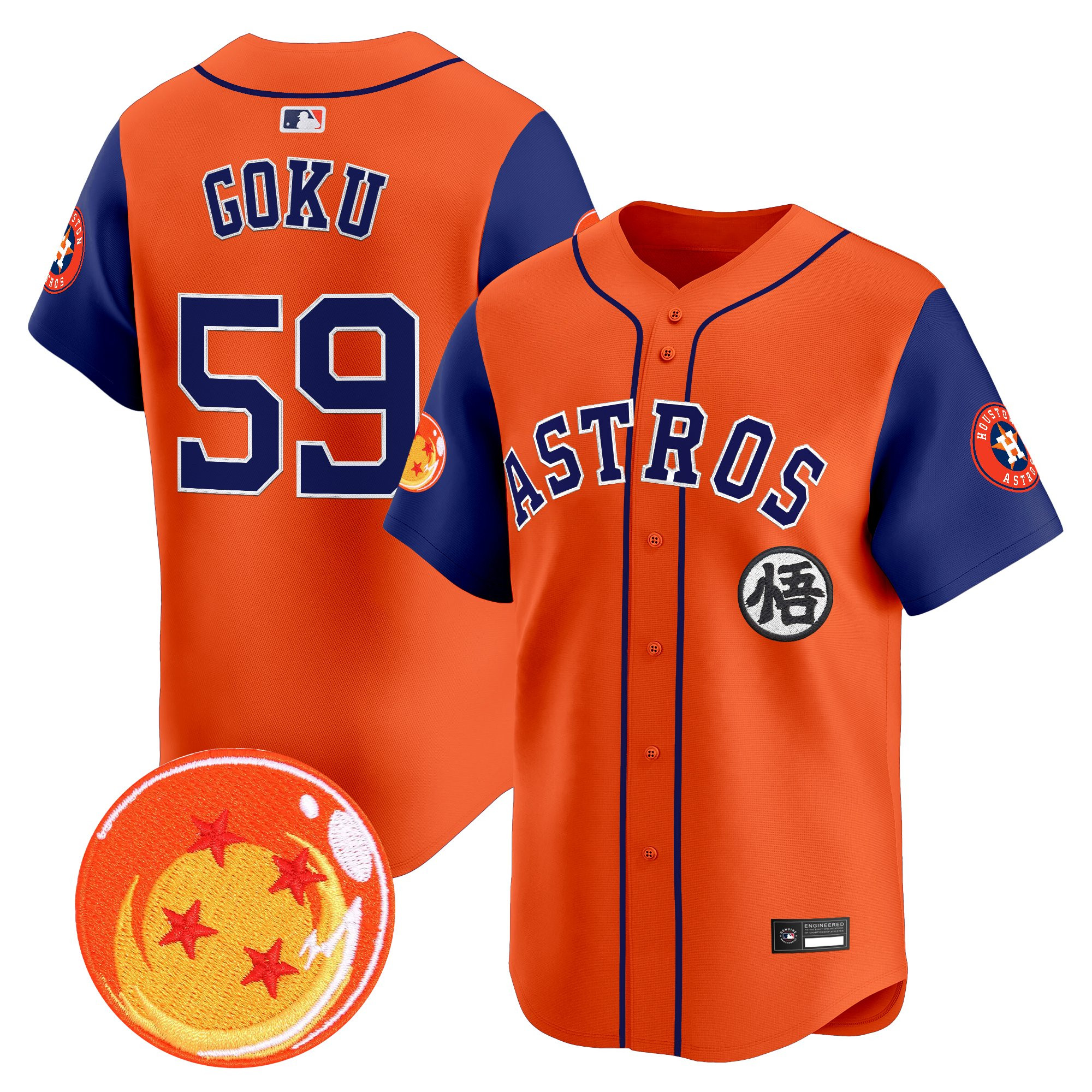 Men's Houston Astros x Dragon Ball Vapor Premier Limited Jersey - All Stitched - Image 12