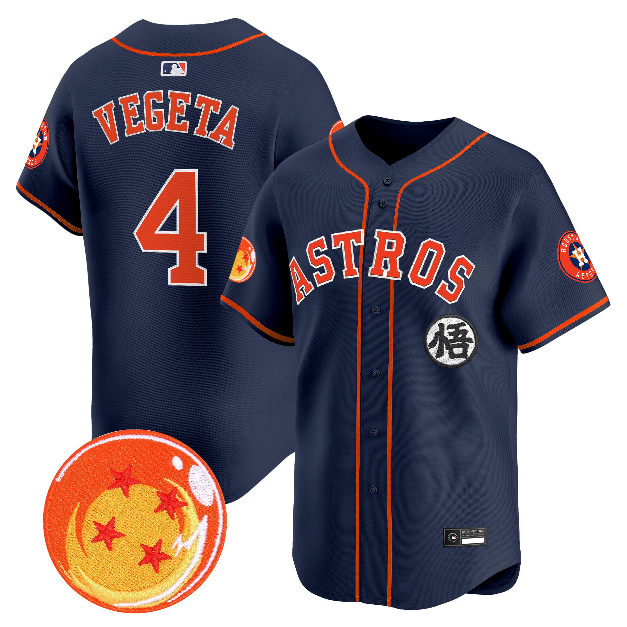 Men's Houston Astros x Dragon Ball Vapor Premier Limited Jersey - All Stitched - Image 36