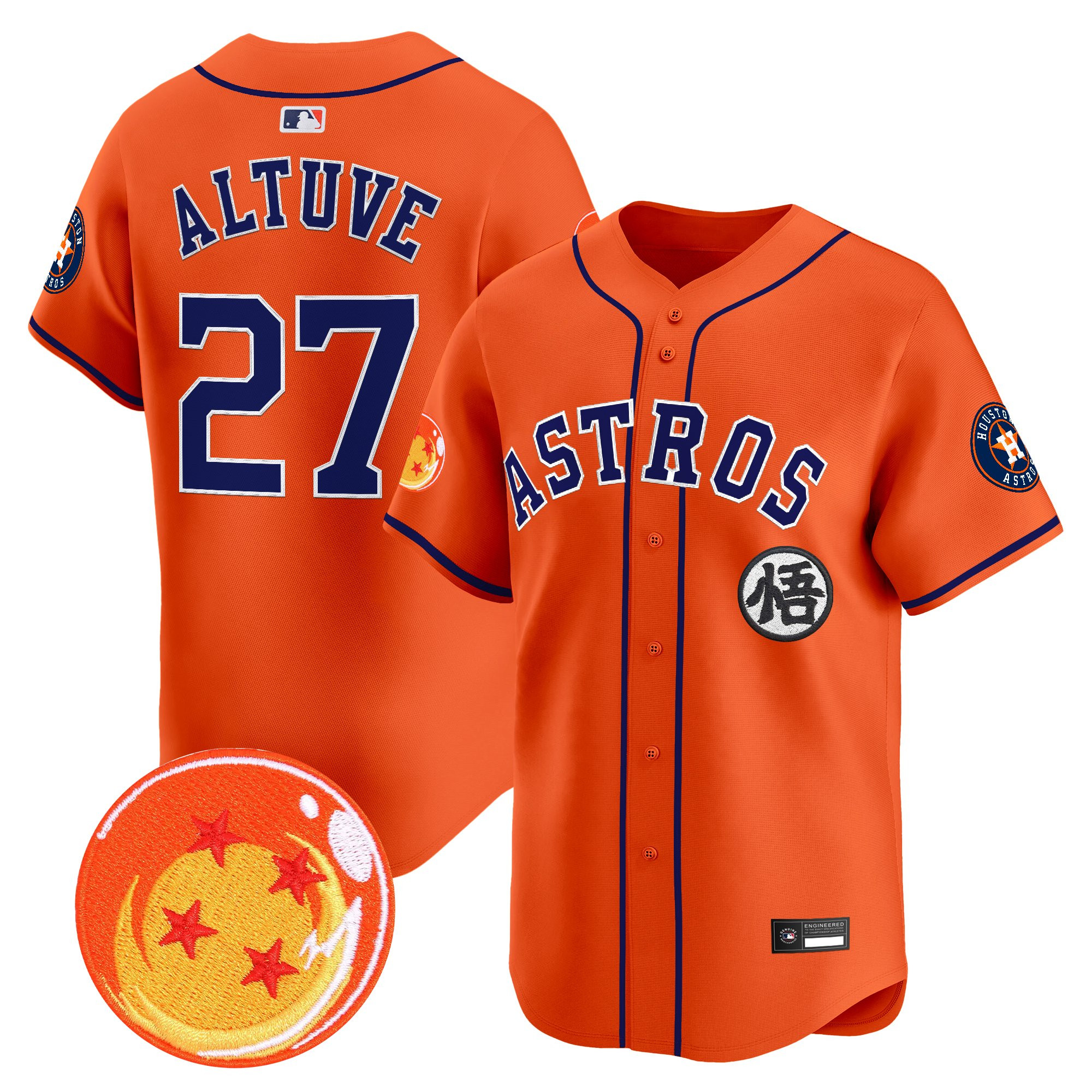 Men's Houston Astros x Dragon Ball Vapor Premier Limited Jersey - All Stitched - Image 5