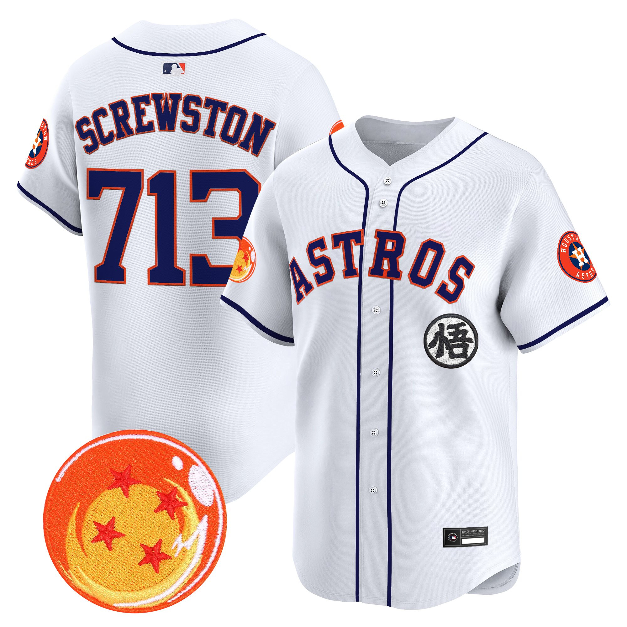 Men's Houston Astros x Dragon Ball Vapor Premier Limited Jersey - All Stitched - Image 31
