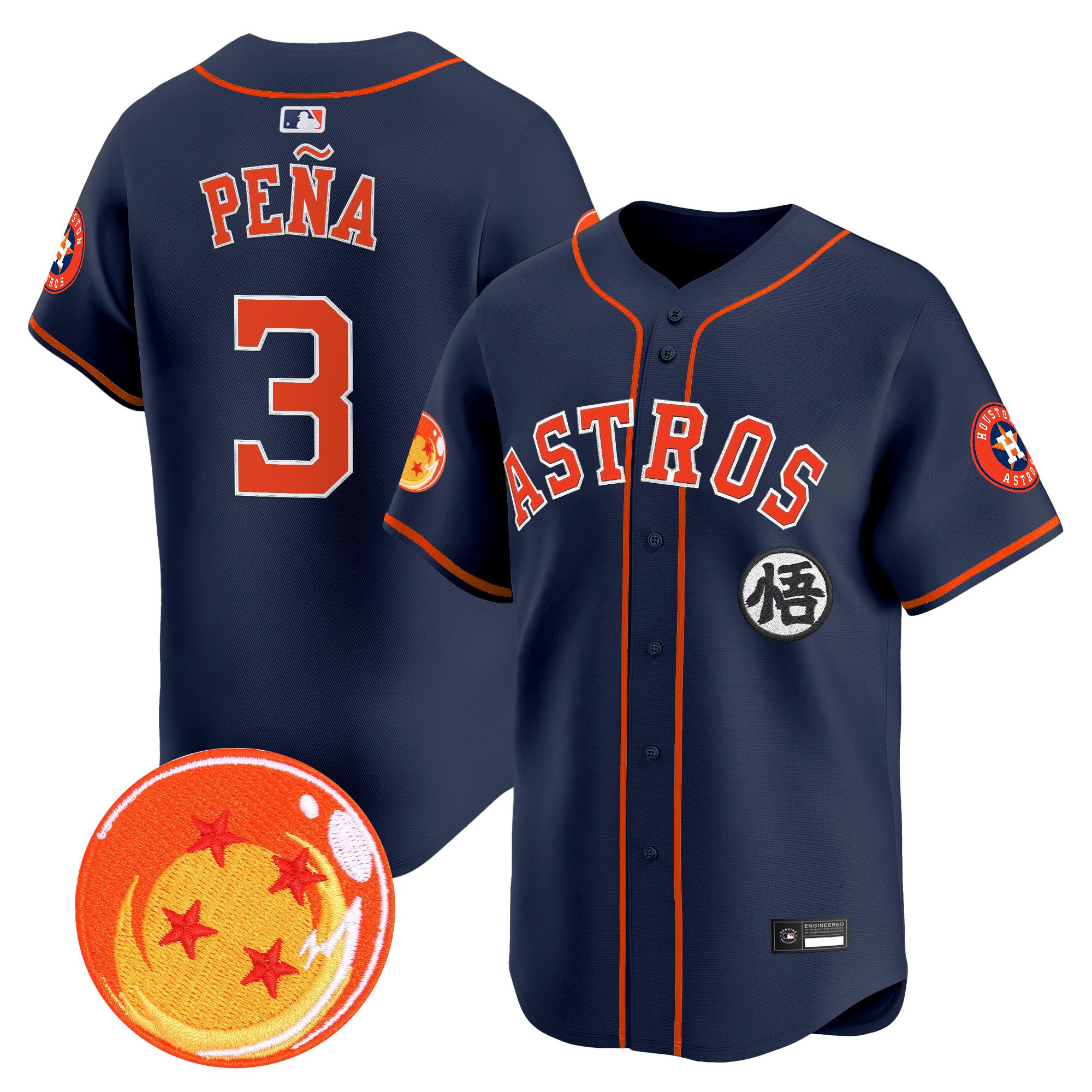 Men's Houston Astros x Dragon Ball Vapor Premier Limited Jersey - All Stitched - Image 39