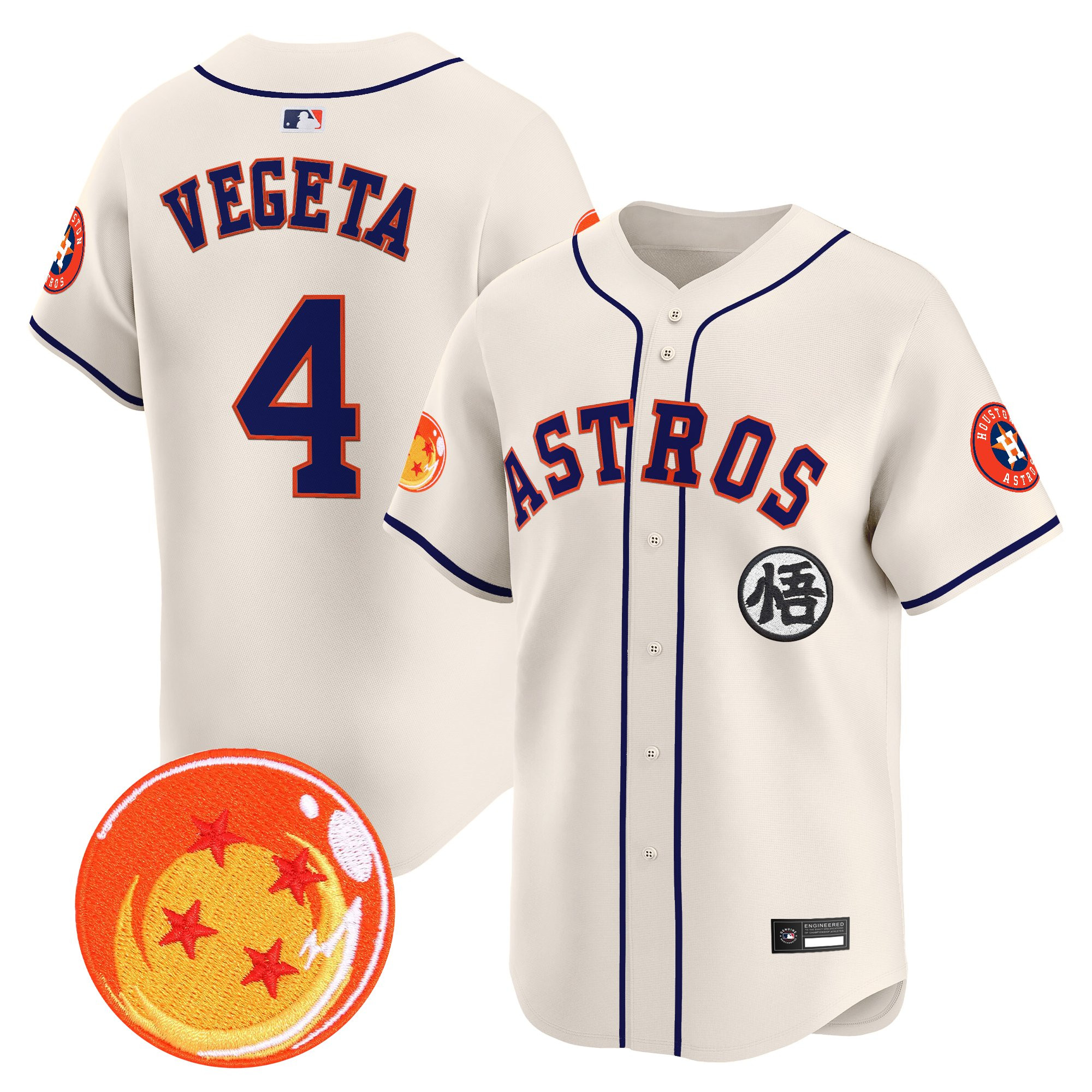Men's Houston Astros x Dragon Ball Vapor Premier Limited Jersey - All Stitched - Image 47