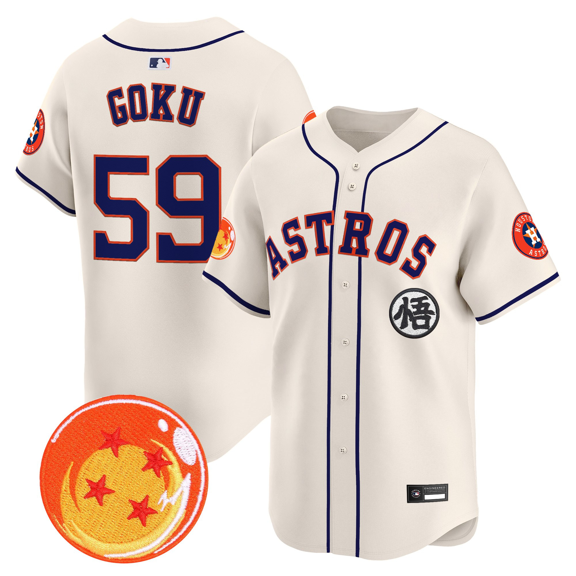 Men's Houston Astros x Dragon Ball Vapor Premier Limited Jersey - All Stitched - Image 45
