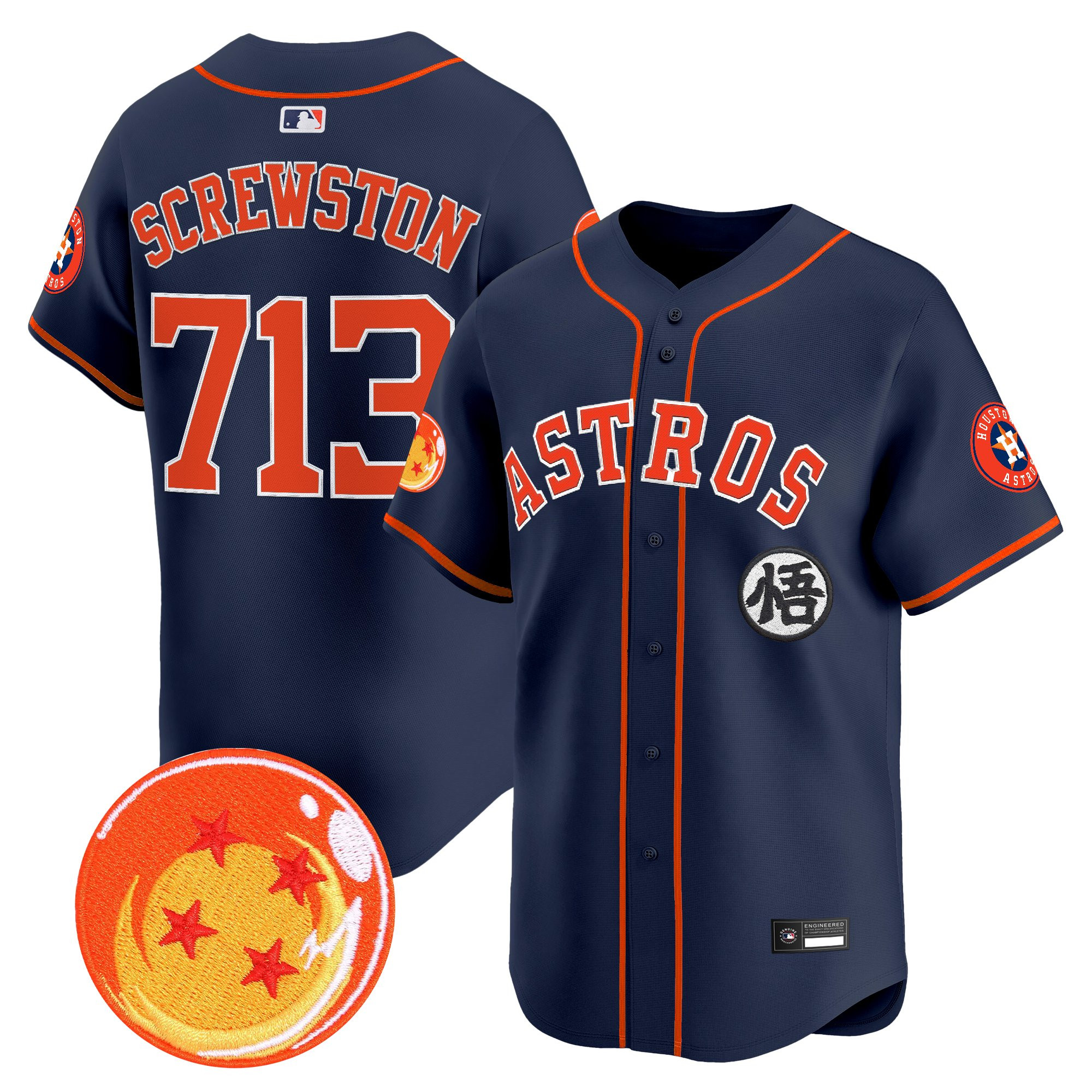 Men's Houston Astros x Dragon Ball Vapor Premier Limited Jersey - All Stitched - Image 42