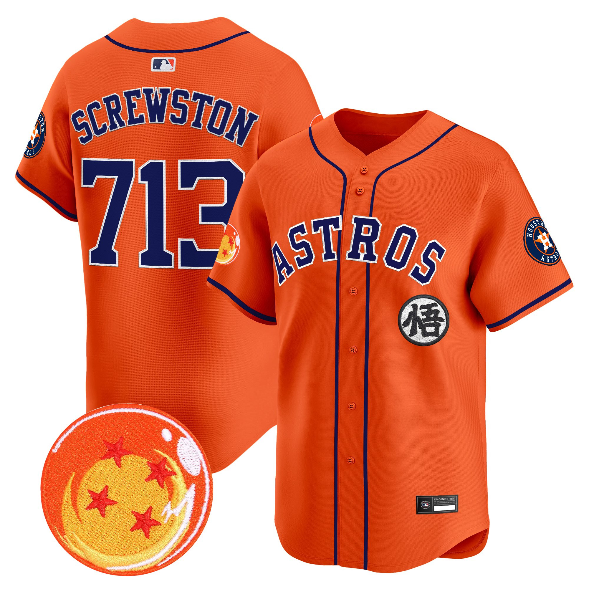 Men's Houston Astros x Dragon Ball Vapor Premier Limited Jersey - All Stitched - Image 9