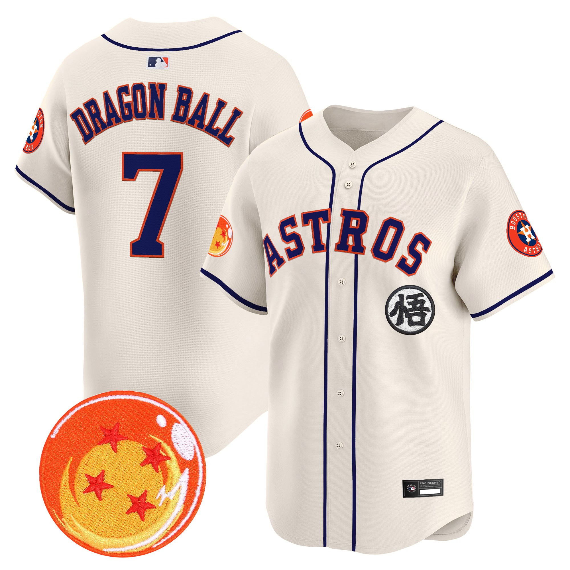 Men's Houston Astros x Dragon Ball Vapor Premier Limited Jersey - All Stitched - Image 46